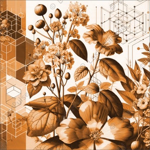Botanische Wandkunst Lasergravur Bild | Laser Brennen PNG Datei | 3D Laser bereit Datei | Foto mit hoher Auflösung | 3D Illusion Grafiken