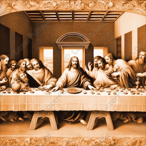 The Last Supper Laser Engrave Image | Laser Burn PNG File | 3D Laser Ready File | High Resolution Photo | 3D Illusion Graphics