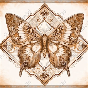 Butterfly Laser Engrave Image | Laser Burn PNG File | 3D Laser Ready File | High Resolution Photo | 3D Illusion Graphics