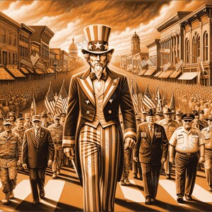 Uncle Sam Parade Laser Engrave Image | Laser Burn PNG File | 3D Laser Ready File | High Resolution Photo | 3D Illusion Graphics
