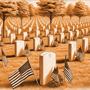 Military Cemetery Laser Engrave Image | Laser Burn PNG File | 3D Laser Ready File | High Resolution Photo | 3D Illusion Graphics
