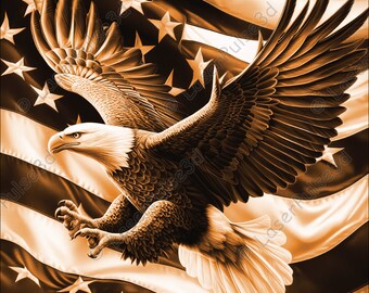 American Eagle Laser Engrave Image | Laser Burn PNG File | 3D Laser Ready File | High Resolution Digital Image | 3D Illusion Graphics