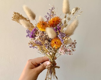Mini Dried Flower Bouquet Eco-Friendly Rustic Decor Dried Wildflower Bouquet, Sustainable Floral Gift Christmas Centrepiece Arrangement