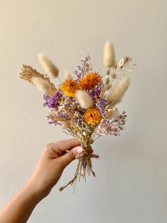 Mini Dried Flower Bouquet Eco-Friendly Rustic Decor Dried Wildflower Bouquet, Sustainable Floral Gift Christmas Centrepiece Arrangement