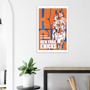 New York Knicks NBA-mästares laguppställning 2025-2026 poster med kant | Väggkonst för basketfans