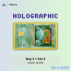 Skinsticker Venusaur-creditcard met holografisch effect