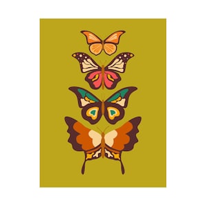 Póster de los años 70, póster retro, hippie, arte de pared de los años 70, década de 1970, decoración del hogar de los años 70, arte de pared retro, póster de mariposa, impresión de los años 70, póster vintage