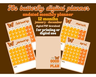 70s RETRO BUTTERFLY digital planner