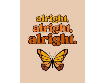 70s poster, retro poster, 70s wall art, 1970s, 70s home decor, retro home decor, retro wall art, butterfly, 70s print