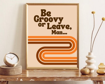 Póster de los años 70, arte de pared de los años 70, descarga digital, arte de pared moderno de mediados de siglo, decoración de los años 70, impresión retro, arte de pared retro, maravilloso