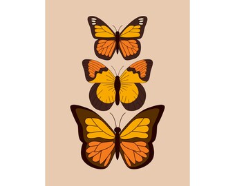 70s poster, retro poster, hippie, 70s wall art, 1970s, 70s home decor, retro home decor, retro wall art, butterfly poster, 70s print