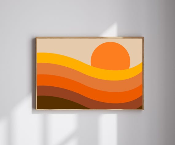 70s poster, retro poster, 70s sunset, 70s wall art, 1970s, 70s home decor, retro home decor, retro wall art, 70s sunset, 70s print