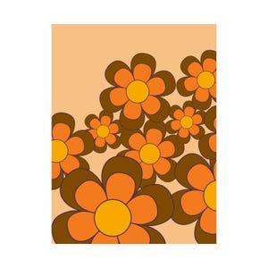 70s poster, retro poster, 70s wall art, 1970s, 70s home decor, retro home decor, retro wall art, 70s print, floral poster