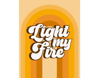 70er Jahre Poster, 70er Jahre Wandbild, 70er Jahre Print, 70er Jahre Print, Retro Poster, beleuchten Sie mein Feuer, Midcentury Modern