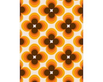 70s poster, retro wall art, 70s wall art, 70s home decor, 70s floral, midcentury modern, retro poster, 1970s