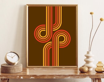 Arte de pared retro para imprimir de los años 70, arte de pared de los años 70, póster de los años 70, descarga digital, arte moderno de mediados de siglo, década de 1970, decoración de los años 70, impresión retro, diseño de los años 70
