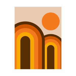 Póster de los años 70, póster retro, arte de pared de los años 70, década de 1970, decoración del hogar de los años 70, decoración retro del hogar, arte de pared retro, impresión de los años 70, arcoíris