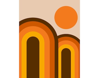 Poster anni '70, poster retrò, arte murale anni '70, anni '70, arredamento per la casa anni '70, arredamento per la casa retrò, arte murale retrò, stampa anni '70, arcobaleno