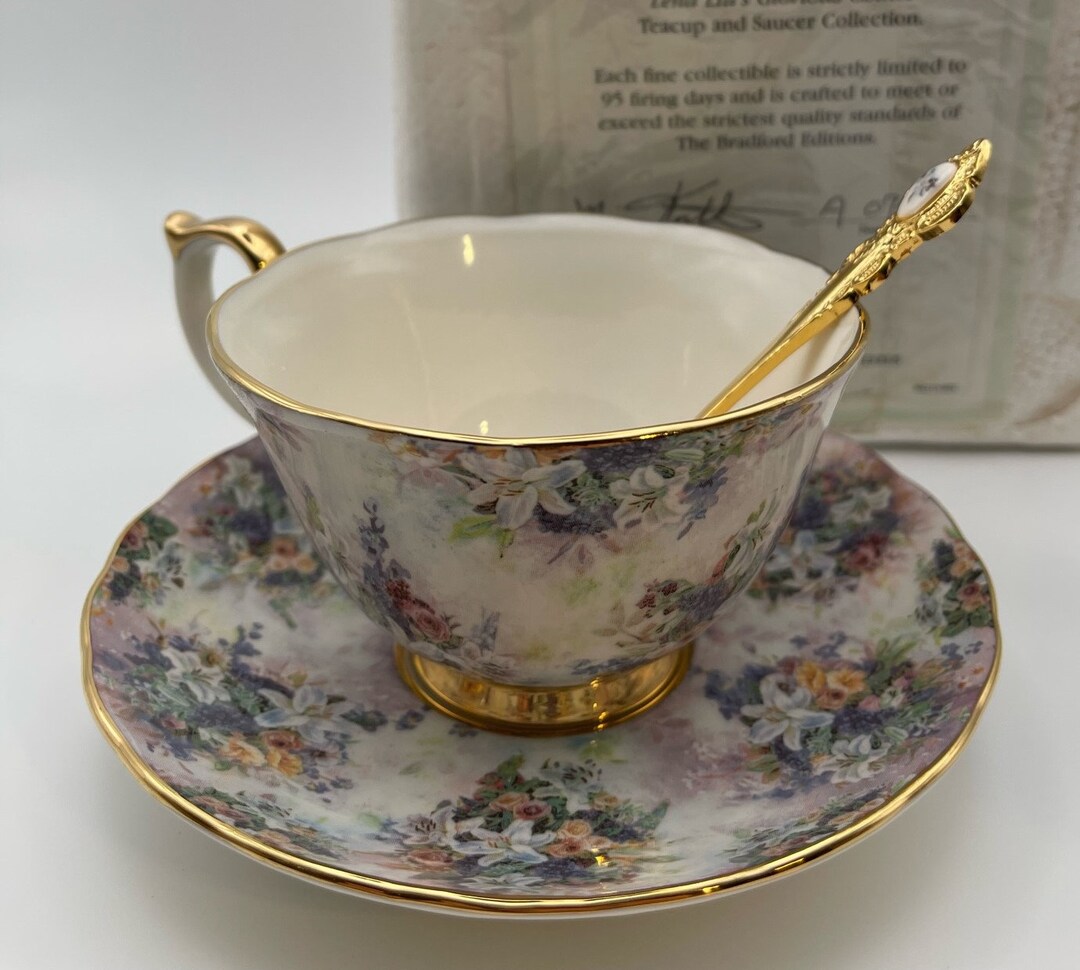 Bradford Editions Lena Liu Glorious Chintz Teacup and Saucer