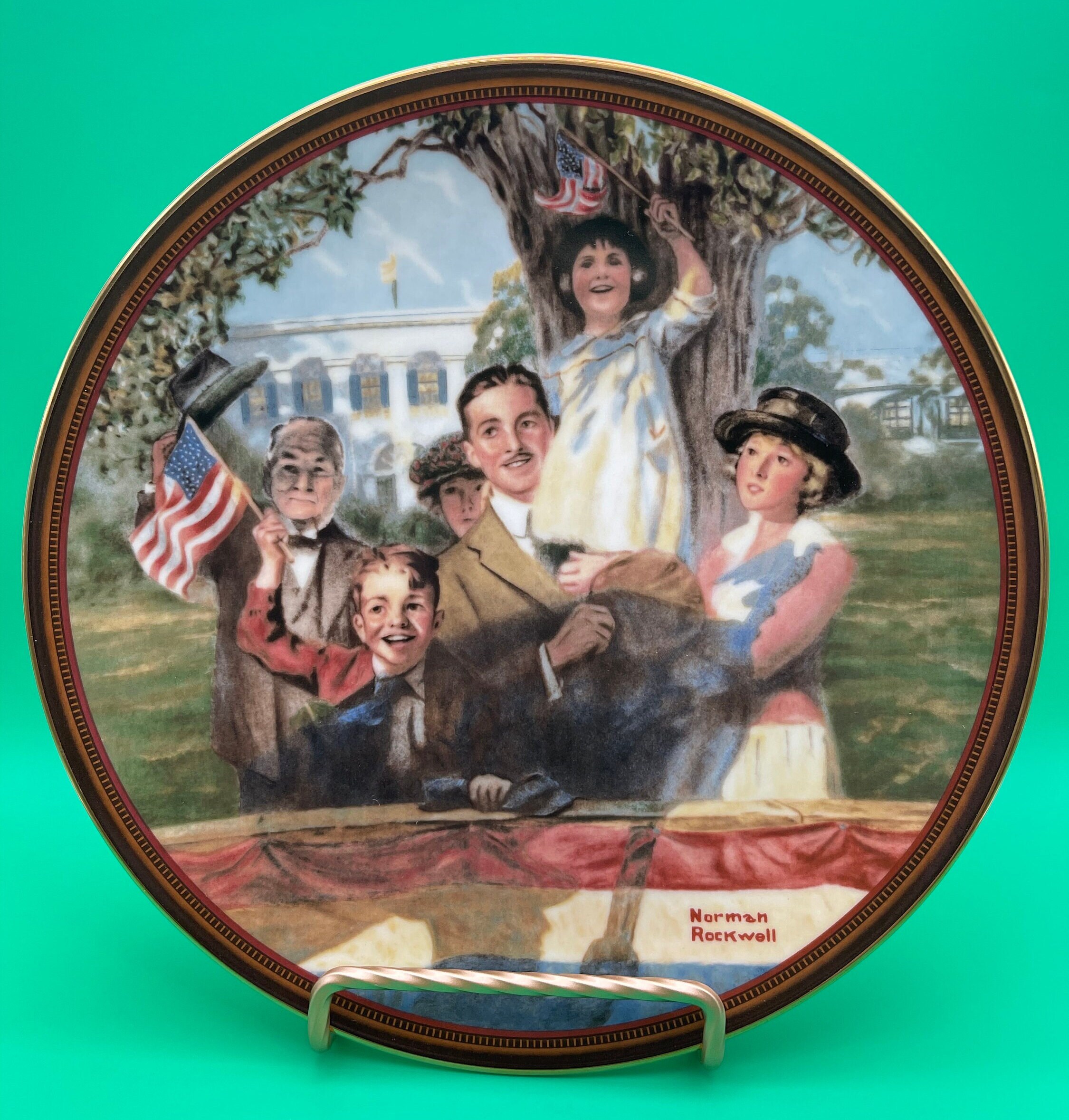Norman Rockwell "Our Love of Country" porcelain collector's plate in The One's We Love series.