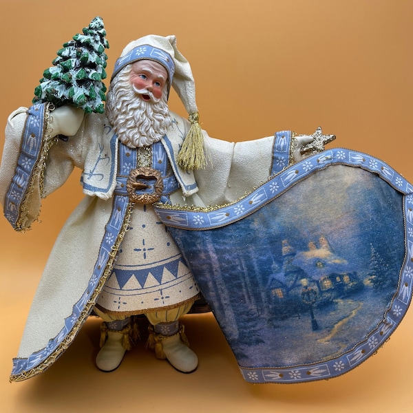 Thomas Kinkade Ashton-Drake Galleries Old World Santa "Frosty Christmas Eve Santa"  Figurine