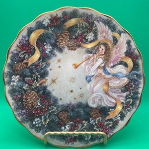 Lena Liu “Rejoice “ plate.  1995 Holiday Angels Bradford Exchange collector&#39;s plate.