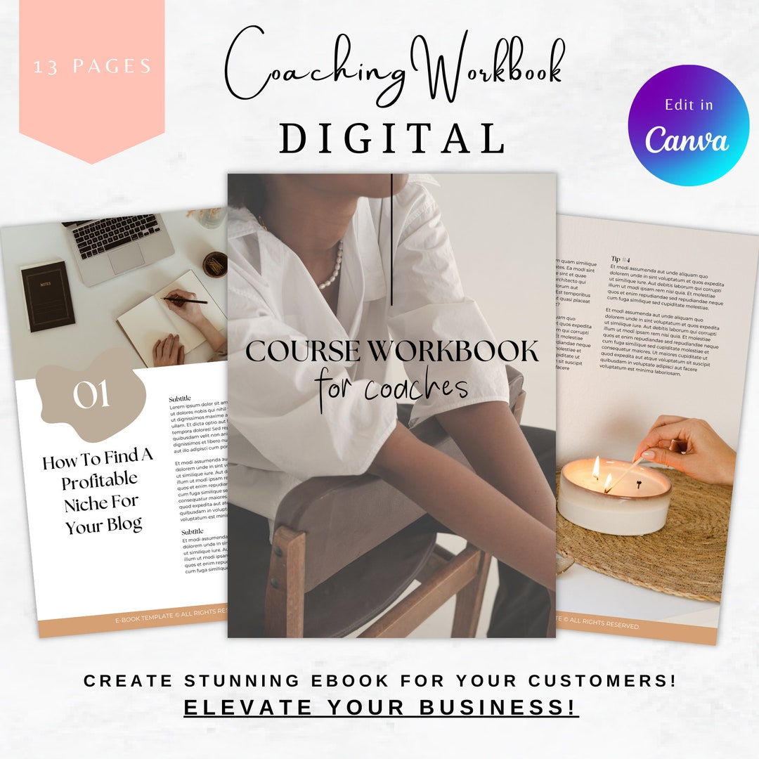 Ebook Template Canva, Coaching Guide Book, Lead Magnet Template, Course ...