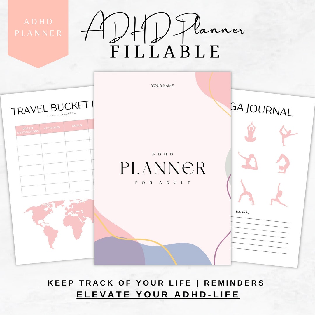 Fillable ADHD Workbook Template Canva |ADHD Worksheets for Coaching ...