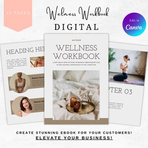 Modelo de e-book de bem-estar | Modelo de pasta de trabalho do Canva | Modelo de ioga | Ebook do criador do curso | Modelo de pasta de trabalho de saúde | Mãe empreendedora