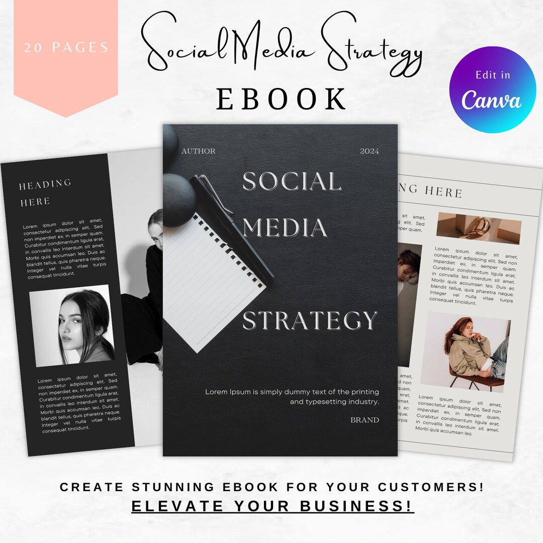 Ebook Template Canva, Social Media Strategy Book, Lead Magnet Template ...