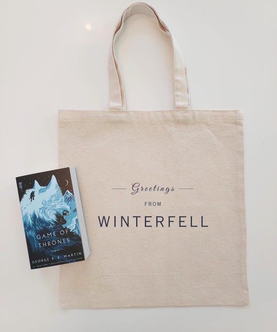 Game of Thrones WINTERFELL Tote Bag | House Stark Winter Is Coming Merch | Ideal Gift for GOT Fans | Mother of Dragons Gift | Jon Snow Bag
