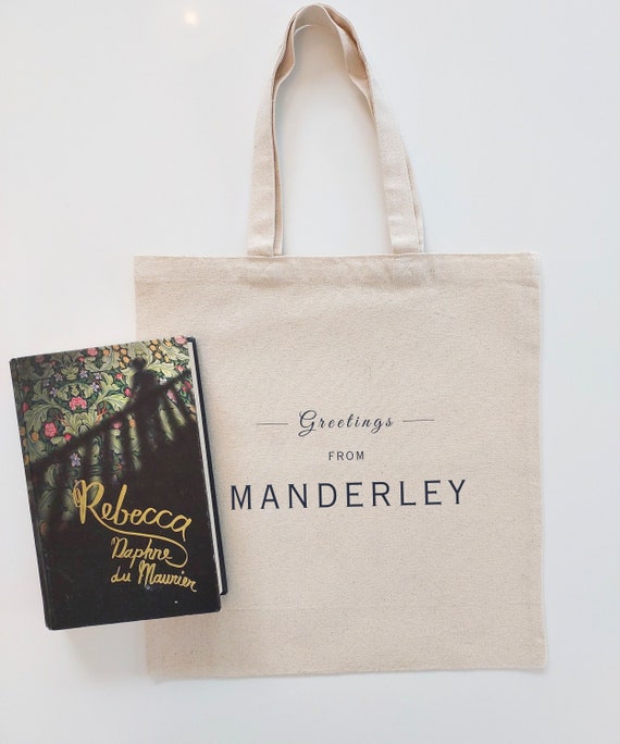 Daphne Du Maurier Rebecca MANDERLEY Tote | Alfred Hitchcock Bag | Gift for Gothic Readers | Bookish Merch for Classic Literature Bookworms