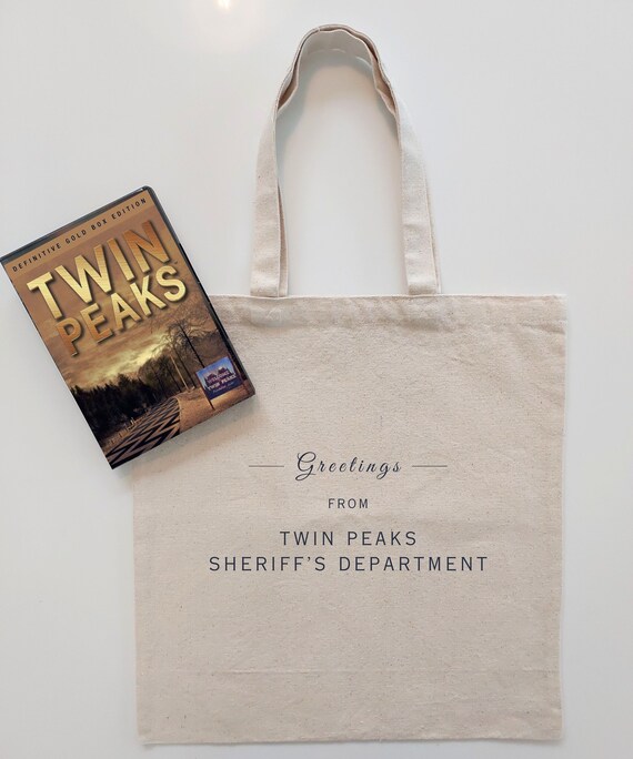 TWIN PEAKS SHERIFF Tote | David Lynch Film Gift | Twin Peaks Merch | Laura Palmer Bag | Dale Cooper Fan Gift | 90s Nostalgia | Halloween Bag