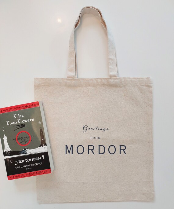 Lord of the Rings MORDOR Tote | Perfect Gift for Tolkien Fan | LOTR Merch | Middle Earth Bag for Fantasy Book Reader | Hobbit Cozy Aesthetic