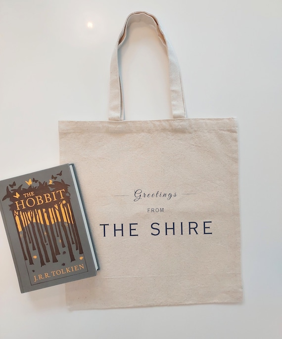 The Hobbit THE SHIRE Tote Bag | LOTR Gift | Tolkien Book Merch | Frodo Bilbo Canvas Bag | New Zealand Souvenir | Middle Earth Bag