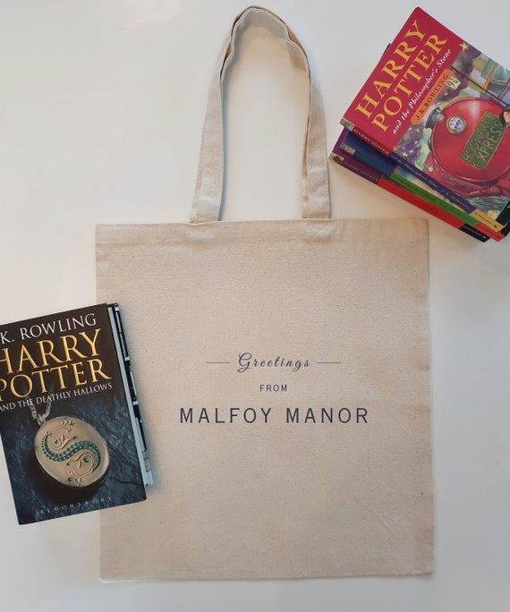 Harry Potter MALFOY MANOR Tote Bag | Ideal Bookish Hogwarts Gift for JK Rowling Fans | Gryffindor Hufflepuff Ravenclaw Slytherin Merch