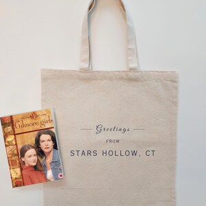 Gilmore Girls STARS HOLLOW CT Tote | Halloween Bag | Fans of Rory Lorelai & Emily Gilmore | Cozy Fall Aesthetic Bag | Luke's Diner Merch image 1