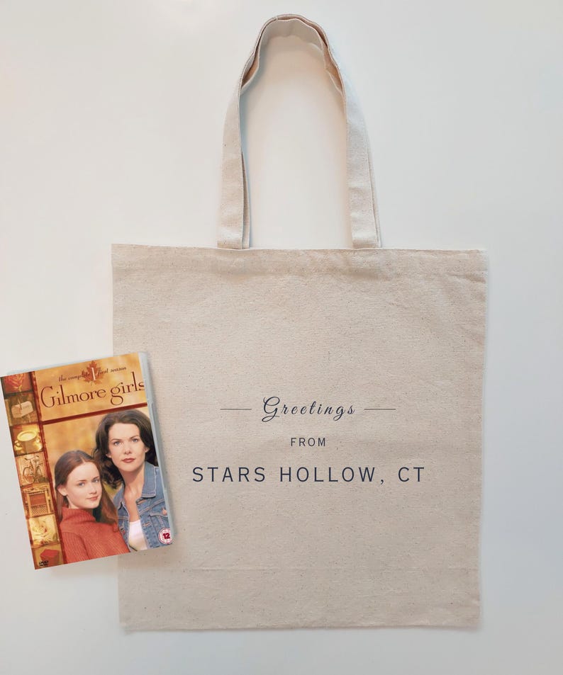 Gilmore Girls STARS HOLLOW CT Tote | Halloween Bag | Fans of Rory Lorelai & Emily Gilmore | Cozy Fall Aesthetic Bag | Luke's Diner Merch image 1