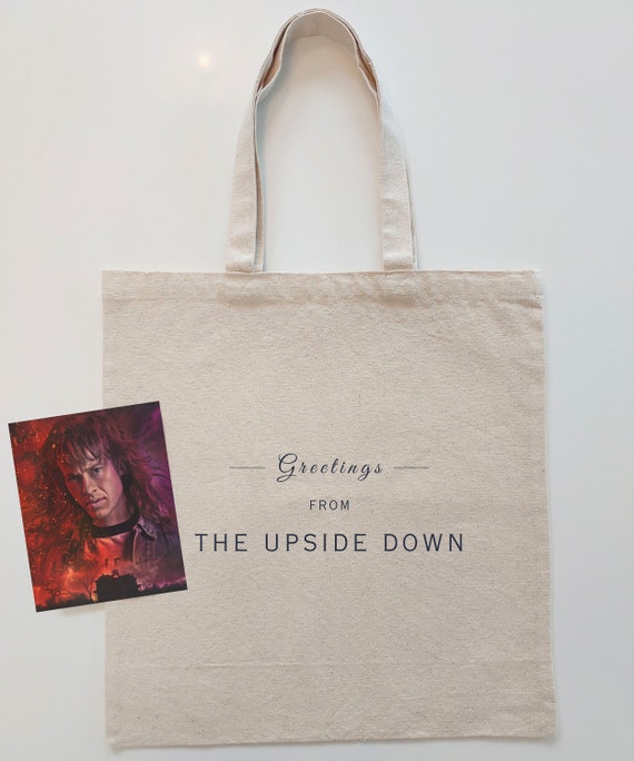 Stranger Things THE UPSIDE DOWN Tote Bag | 80s Retro Nostalgia Gift | Steve Harrington Merch | Halloween Bag | Netflix Merchandise | Hawkins