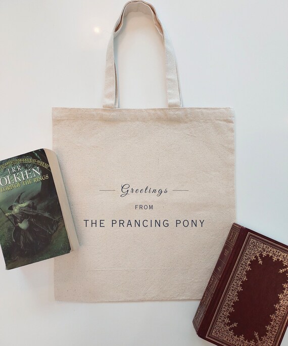 Lord of the Rings PRANCING PONY Tote | Perfect Gift for Tolkien Fan | LOTR Merch | Middle Earth Bag for Fantasy Reader | Hobbit Aesthetic