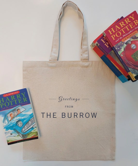 Harry Potter THE BURROW Tote Bag | Ideal Bookish Hogwarts Gift for JK Rowling Fans | Gryffindor Hufflepuff Ravenclaw Slytherin Merch