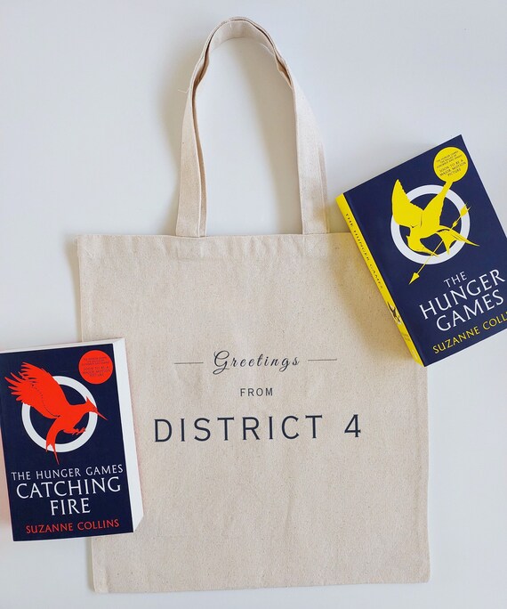 The Hunger Games DISTRICT 4 Tote | Perfect Gift for Peeta Mellark and Katniss Everdeen Fans | Mockingjay Merch | Fantasy Reader Bookish Bag
