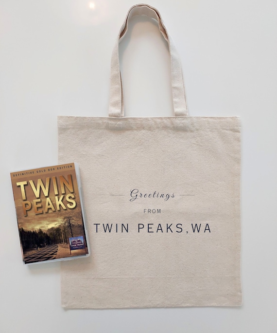 TWIN PEAKS, WA Tote | David Lynch Movie Gift | Twin Peaks Merch | Laura Palmer Bag | Dale Cooper Fan Gift | 90s tv Nostalgia | Halloween Bag