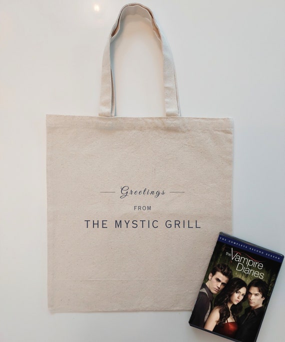Vampire Diaries MYSTIC GRILL Tote | Vampire Diaries Merch | Mystic Falls Bag | Elena Gilbert Tote | Halloween Bag | Bookish Gift | Salvatore
