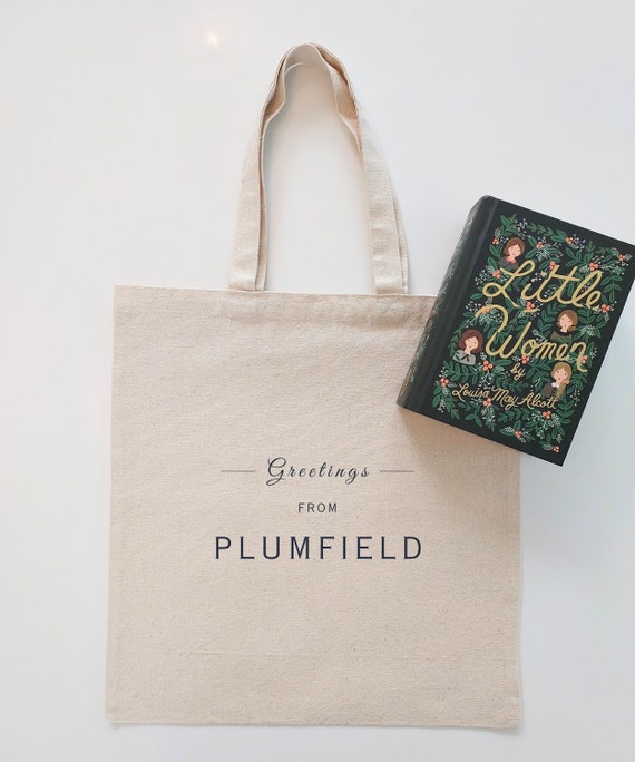 Little Women PLUMFIELD Tote | Louisa May Alcott Gift | Jo March Meg Beth Amy March Sisters | Timothee Chalamet Merch | Bookish Reader Bag