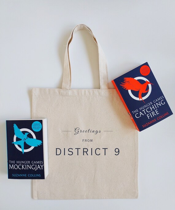 The Hunger Games DISTRICT 9 Tote Bag | Peeta Mellark Merch | Katniss Everdeen Bag | Mockingjay Book Bag | Coriolanus Snow | Bookish Gift