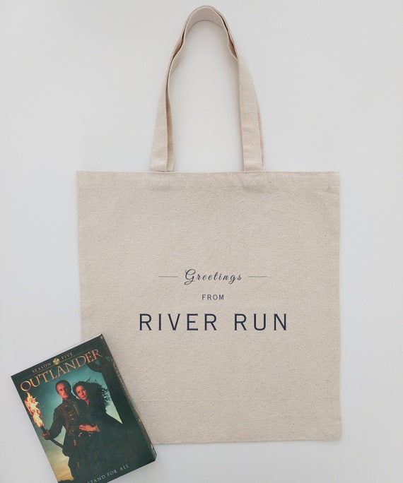 Outlander RIVER RUN Tote Bag | Jamie Fraser Gifts | Sassenach Clan Fraser Merch | Scottish Souvenir Gift | Fans of Diana Gabaldon Books