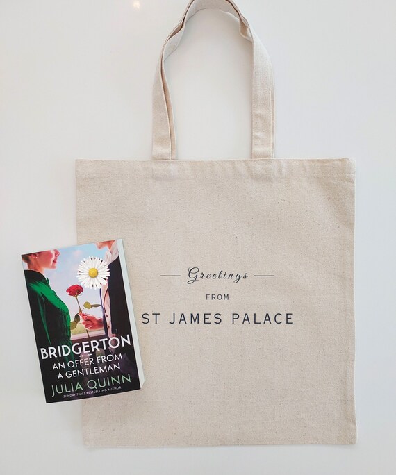 Bridgerton ST JAMES PALACE Tote Bag | Regency Era Gift | Lady Whistledown Wedding Bachelorette Party | Polin Merch | Romance Reader Book Bag