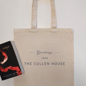 Twilight CULLEN HOUSE Tote Bag | Twilight Saga Merch | Edward Cullen Bella Swan Gift | Halloween Bag | Bookish Gift | Robert Pattinson Bag