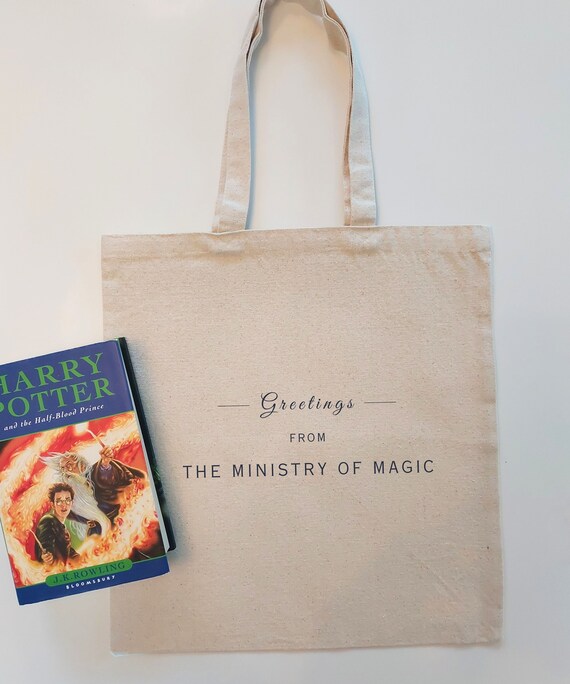 Harry Potter MINISTRY of MAGIC Tote Bag | Ideal Bookish Hogwarts Gift for JK Rowling Fans | Gryffindor Hufflepuff Ravenclaw Slytherin Merch